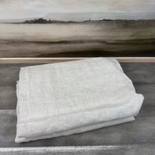 West Elm European Flax Linen Curtain Drape 48 x96 Natural Flax Lined Spots Read