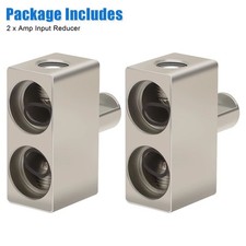 2x Car Audio Power/Ground Dual 1/0 Gauge To 1/0 Gauge Offset Amp Input Reducers