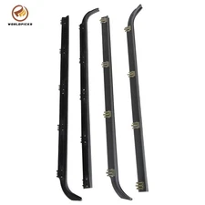 4Pc Inner&Outer Window Sweep Felts Seals Weatherstrip For Ford Truck Black