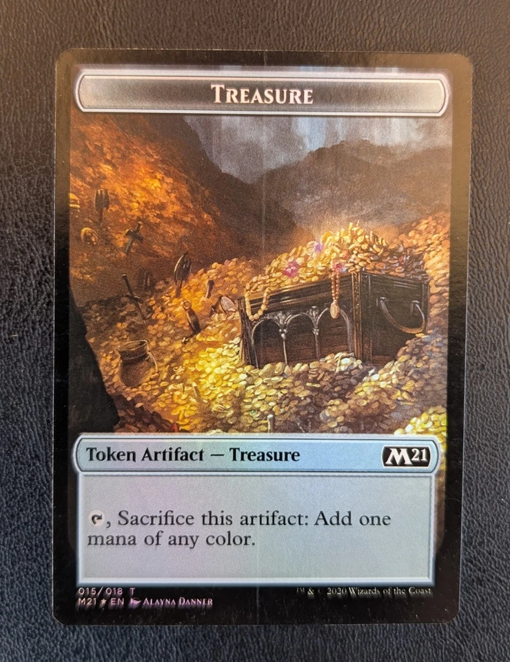 Treasure/Pirate - Foil Token - M21 - Magic the Gathering MTG Card - Image 2 of 2