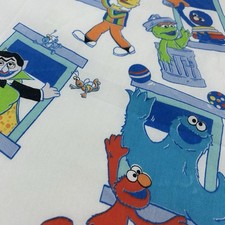 Sesame Street Jim Henson TWIN FLAT Sheet Vintage Rare