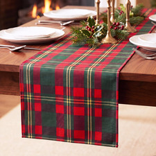 Christmas Table Runner 13 X 72 Inch, Red Green Buffalo Plaid Holiday Decor