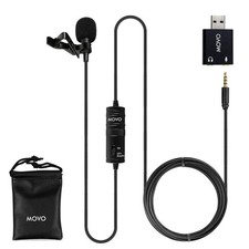 LV1-USB Lavalier Microphone for Camera, Lapel for iPhone and Android Smartpho...