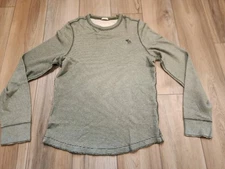 Abercrombie & Fitch Shirt Mens 2XL Green Striped Long Sleeve Muscle Pullover 