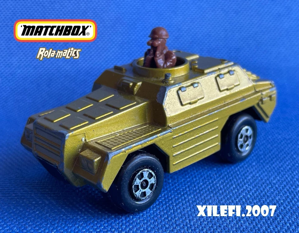 matchbox rolamatics tank stoat military #28 england lesney 1973 diecast 1:64 oro - Immagine 3 di 4