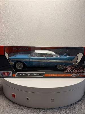 Motor Max 1958 Plymouth Fury Blue White 1:18 Diecast Timeless Legends Model