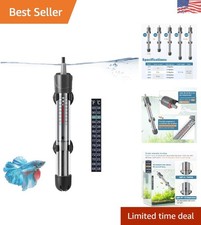 Compact 50W Aquarium Heater with Suction Cups - Seamless Temperature Control