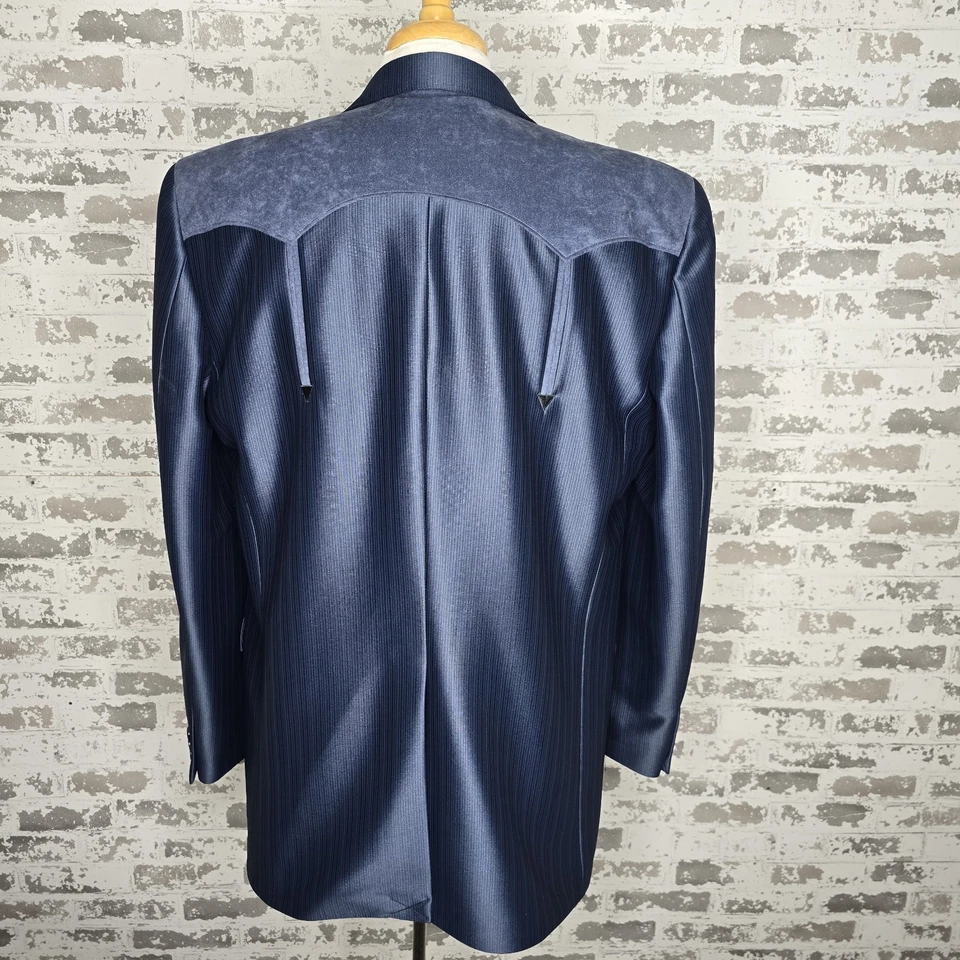 Traje Circle S Western Para Hombre 2 Piezas Azul Medianoche Vaquero 46 Pantalones Largos 40" x 30" Foto 2 de 4