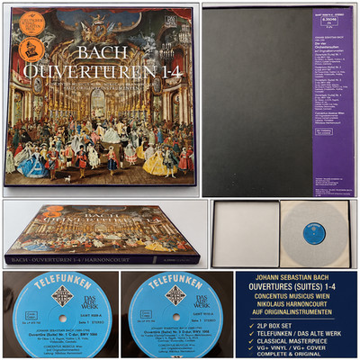 Bach Orchestral Suites 1-4 Harnoncourt Concentus Musicus Wien Telefunken 2LP Box