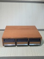 Vintage Music Mate 42 Slot Cassette Tape Storage Holder Case Box 3 Drawers Wood