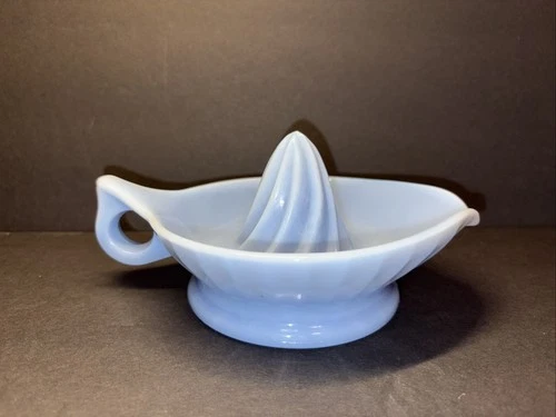 Vintage 1930s Depression Era Jeanette Glass Delphite Blue Citrus Reamer/ Juicer