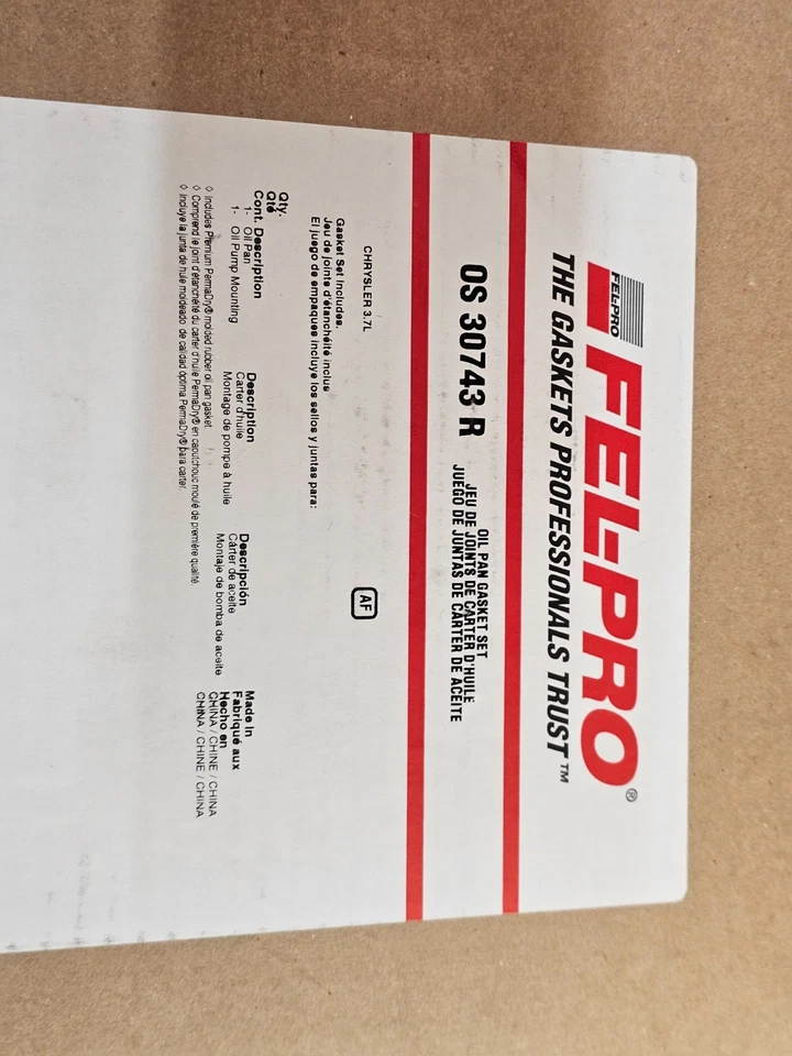 Прокладка масляного поддона двигателя Fel-Pro OS 30743 R для Dodge Jeep Liberty 3,7 л - Изображение 4 из 4