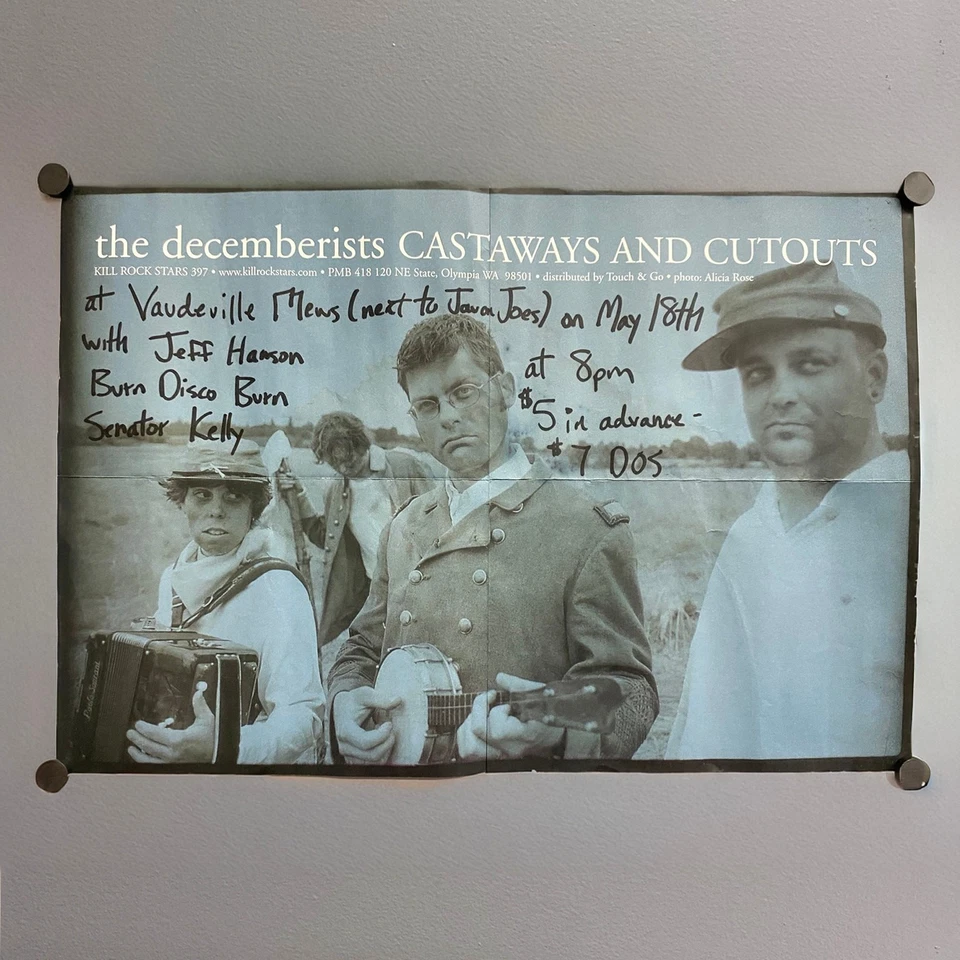 The Decemberists 2003 Vaudeville Mews Tour Poster Castaways & Cutouts Orig - Image 3 of 4