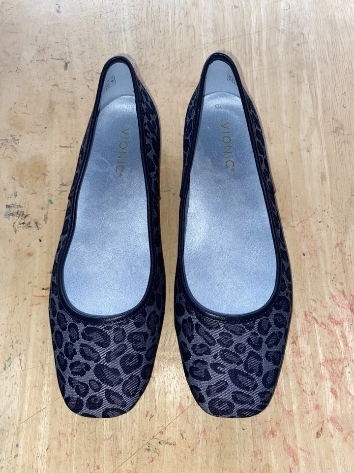 Vionic Women's Orinda Denim Multi Square Toe Slip On Ballet Flat Size 8.5 M New - Image 2 of 4