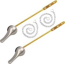 Toilet Handle Replacement Kit, 2-Pack Lever Universal Size, Silver 