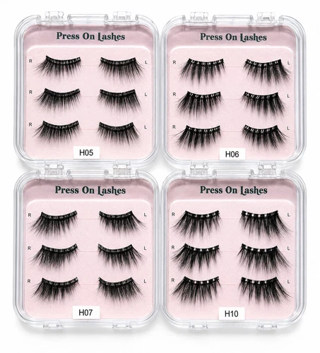 Pre Glued Half Lashes Press On Corner Eyelashes Self Adhesive Wispy Cat Eye 3D
