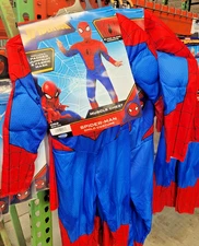 Marvel Spiderman Child Costume with Padded Muscle Chest Jumpsuit Full Mask