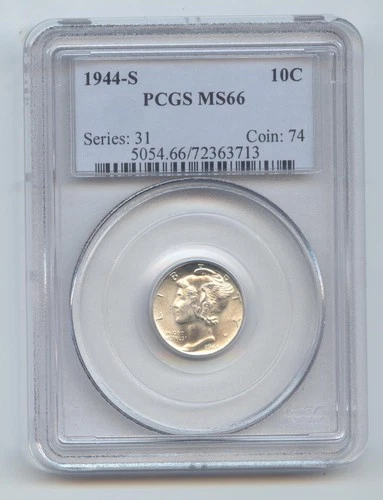 1944-S Mercury Dime, PCGS MS-66