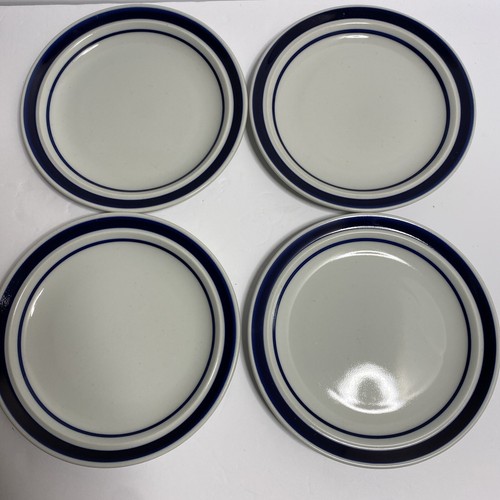 Blue Monterrey Steinzeug Salatteller Set 4 Made in Japan 6,5 Sehr guter Zustand 70er Jahre in Box