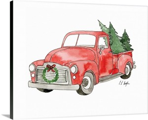 Truck Home Decor Christmas Delivery Canvas Wall Art Print Truck Home Decor Christmas Delivery Canvas Wall Art Print
