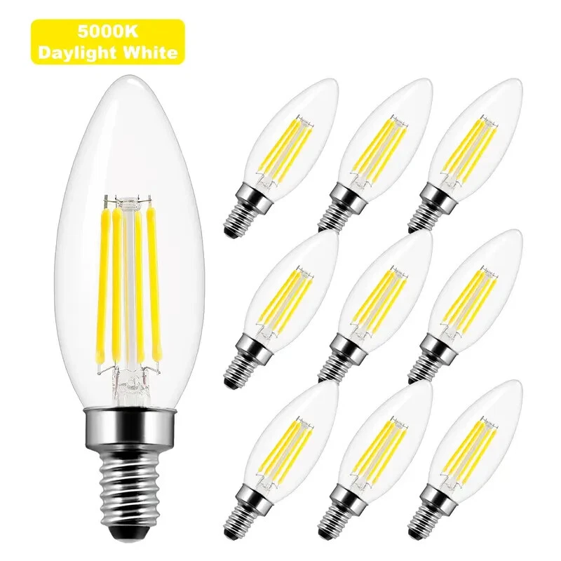 BRIMAX C35 E12 LED Candle Light Bulbs Daylight White 5000K 4/6W Chandelier Bulbs - Image 2 of 4