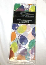 6 Gift Tissue Paper Sheets 20" x 26" Party  Balloons Design New in Pack