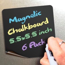 iSYFIX Magnetic Chalkboard Notes - 5.5 x 5.5 inch, 6 pack, Square - Decorativ...