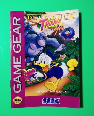 Notice Sega Game Gear - Jeu Deep Duck Donald / Aladdin - Bon état - Manuel PAL
