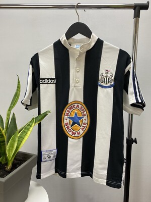 Vintage Adidas Newcastle United 1995 1996 Home Jersey Striped