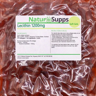Lecithin 1200mg High Strength - 90 Capsules - GMO Free - NaturSupps
