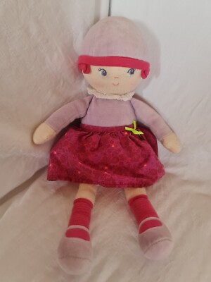 Peluche poupée chiffon COROLLE marinière robe bateaux 38 cm