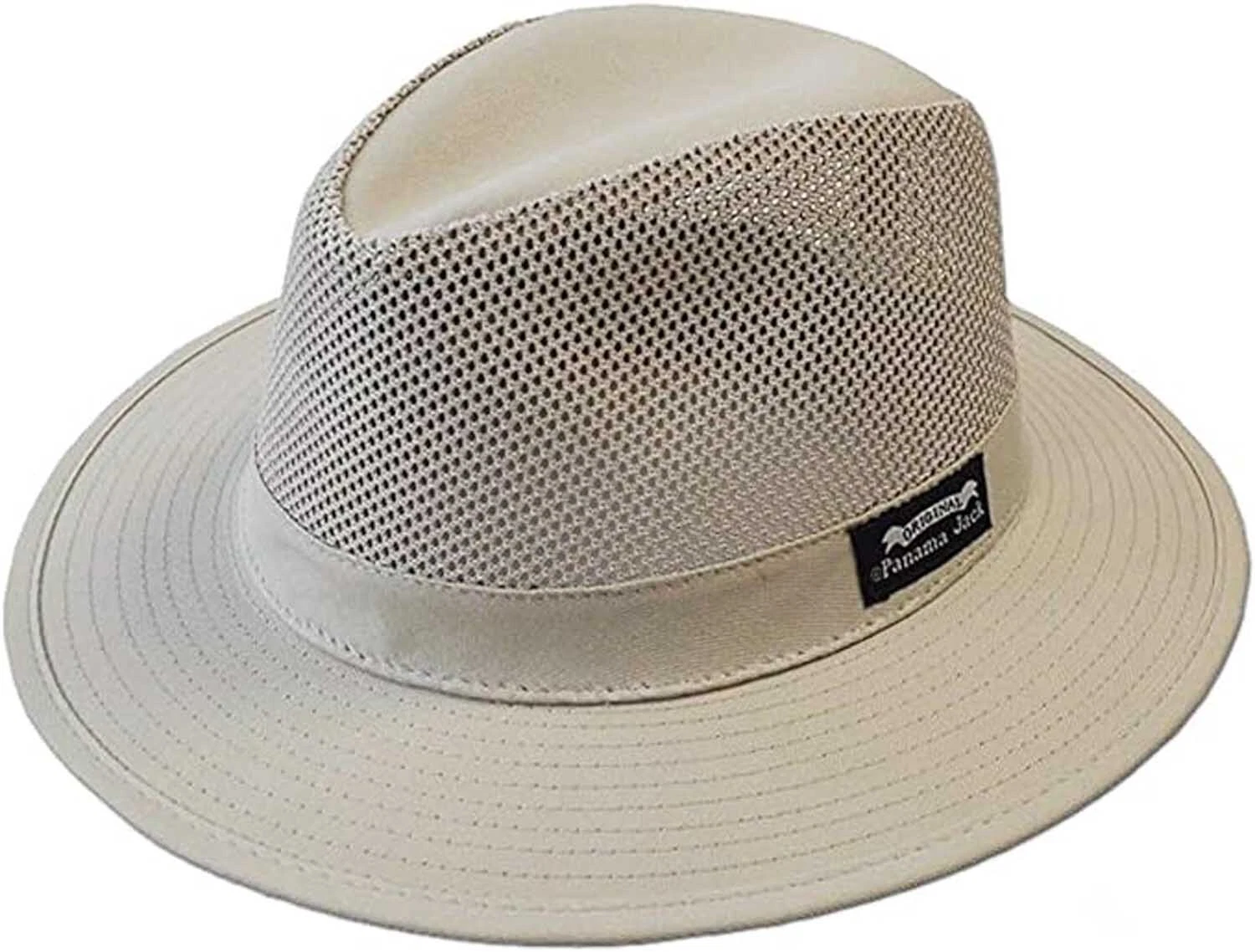 Panama Jack Mesh Safari Hat UPF (SPF) 50+ Sunhat Protection, Khaki, PJ39MESH