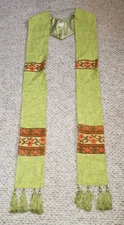 PRIEST CLERGY STOLE OFFICIANT VESTMENT GREEN W/TAPESTRY DESIGN DESCO
