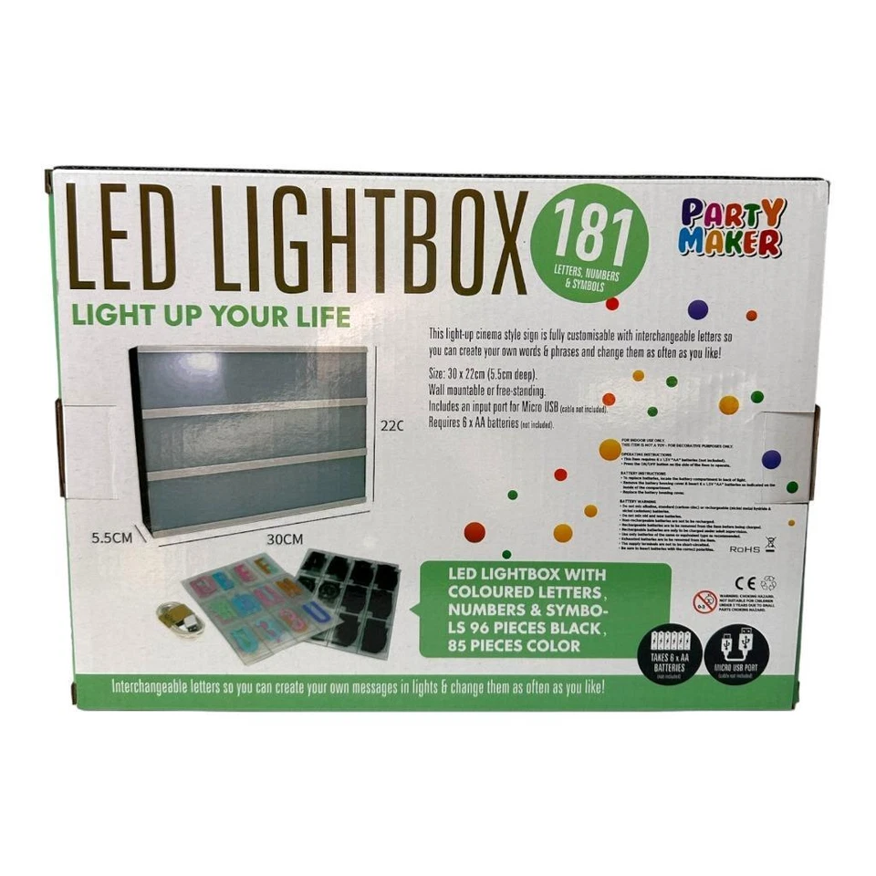 Caja de Luz LED con Letras Decoración del Hogar Dormitorio Regalo Letrero Publicidad Fiesta Foto 3 de 4