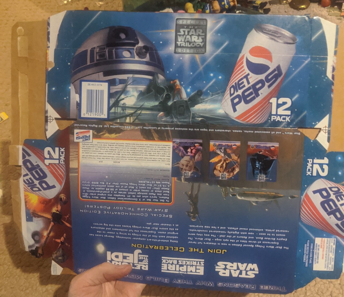 2x 1997 Pepsi Star Wars The Star Wars Trilogy R2-D2 C-3PO 12 Pack