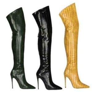 stone thigh high boots