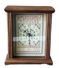 Sudberry House Mantle Clock Needlepoint Background Battery Operated Working 2011