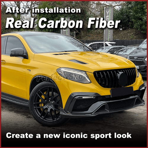 REAL CARBON Front Bumper Lip Spoiler For Mercedes Benz GLE W166 GLE63 15-19 - Picture 2 of 11