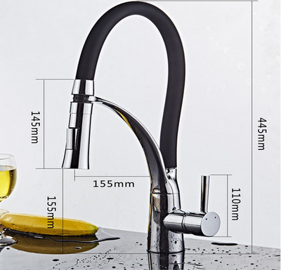 Black Pull Up Down Kitchen Faucet Deck Mount Vessel Sink Kitchen Mixer Tap