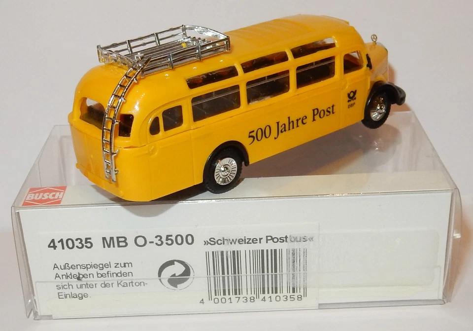 Busch Ho 1/87 MB Mercedes O 3500 Schweizerpost Autobus 500JAHRE Dbp Post Ptt - Immagine 2 di 4
