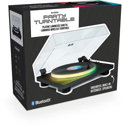BIGBEN INTERACTIVE Bigben Bluetooth Plattenspieler Party Turntable Lautsprecher Licht AU389364