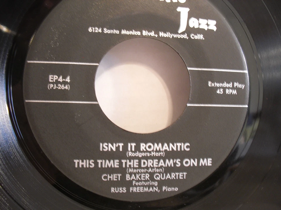 Chet Baker Quartet, Easy To Love/Batter Up/Isn't It, Pacific Jazz EP4-4, 1953 EP Foto 4 de 4