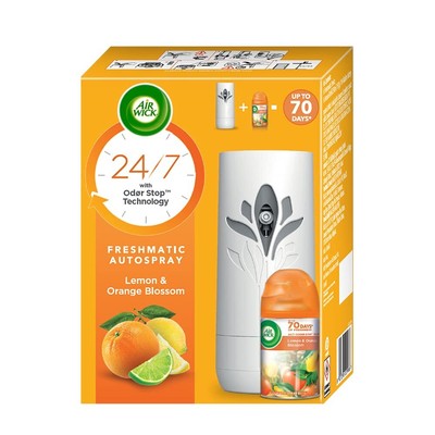 Airwick Freshmatic Air-freshner Complete Kit (Machine + Nagpur Narangi refill )