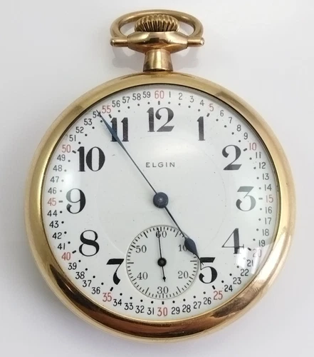 Vtg Antique 1920 466 16s 14k Yellow GF Elgin Montgomery Dial Pocket Watch FZZ