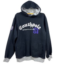 SouthPole Defender of the Arts 21 Oversized Hoodie Black Street Wear XL VTG Y2K