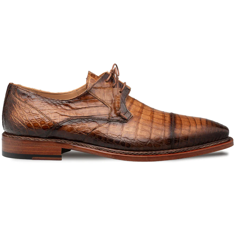 Mezlan Giovane Fuscus Crocodile Cap Toe Derby Camel (50032-F  display picture 1