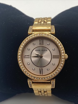 Anne Klein Women s Premium Crystal-Accented Bracelet Watch AK/2928 New Battery