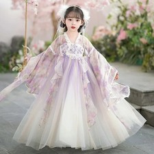Kids Traditional Dress Chinese Girls Costume Folk Dance Performance Hanfu Dress