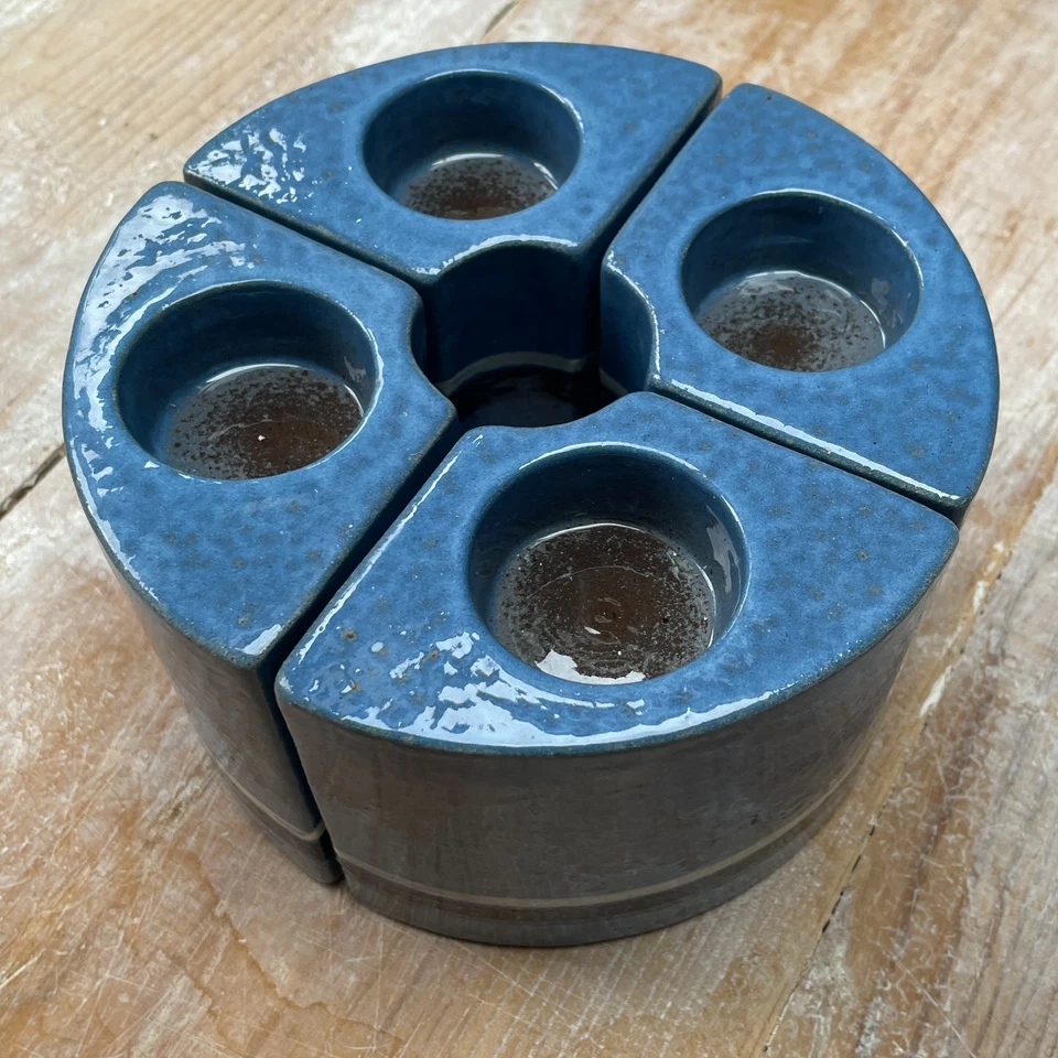 4 ALLAN HYTHOLM DENMARK Danish Vintage Studio Pottery Tea light Candle Holders - Image 2 of 4