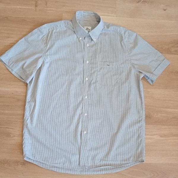Men Lacoste Shirt Grey Cotton 40 /L / 48 #9ZFR